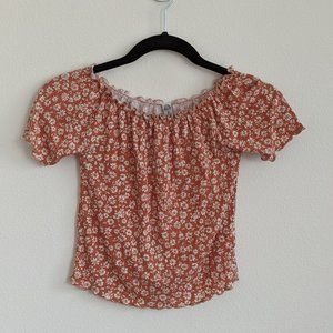 Off-shoulder floral top